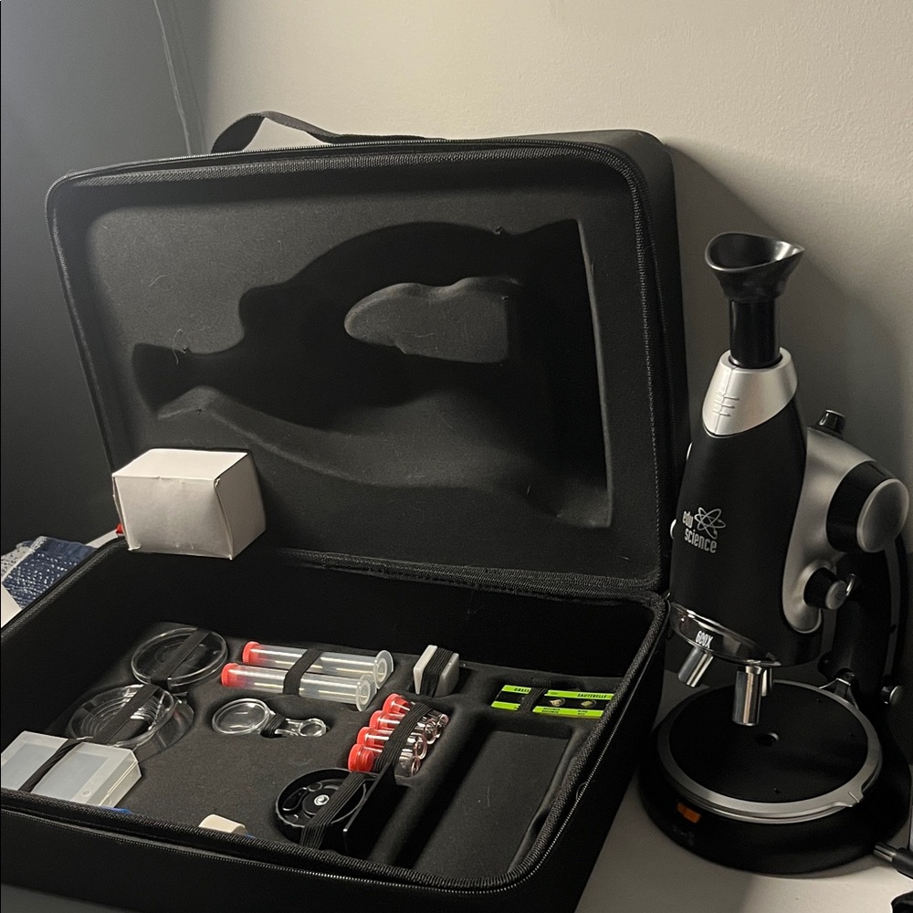 Educational Black Microscope with Accessory Kit
